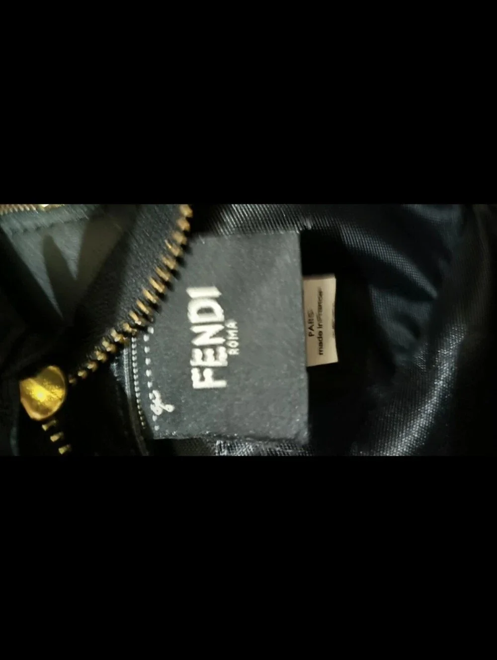 Fendi Black Embossed Roma Leather Tote